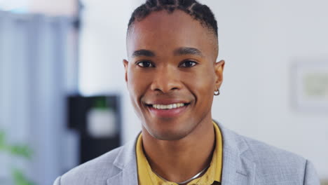 business man, portrait and face with a smile