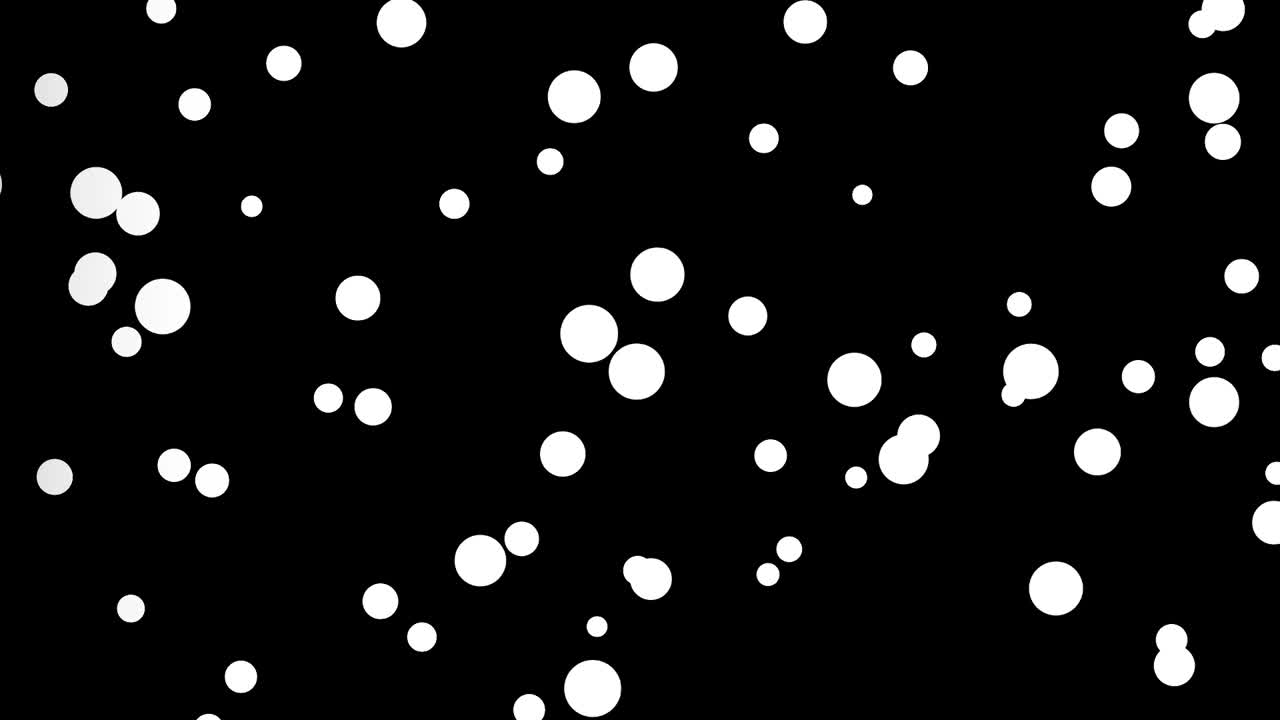검정색 배경에서 움직이는 흰색 작은 원의 애니메이션