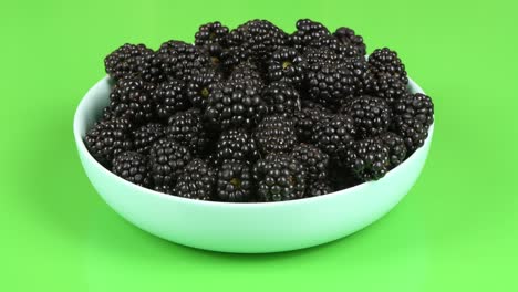 blackberries on a plate. side view. loop motion. rotation 360.