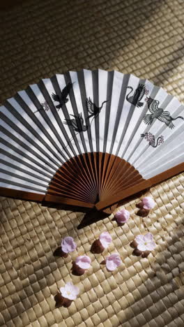japanese paper fan with cherry blossoms
