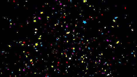 confeti colorido sobre un fondo negro