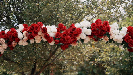 vibrant rose garland for outdoor decor