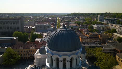 aerial shot of church of st