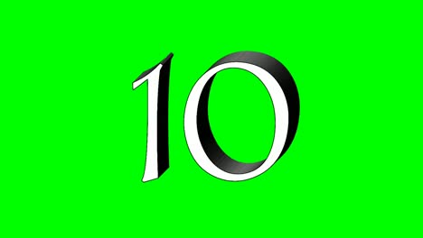 number 10 ten animation green screen