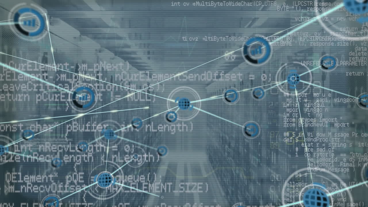 서버  ⁇ 을 통한 연결 네트워크의 애니메이션