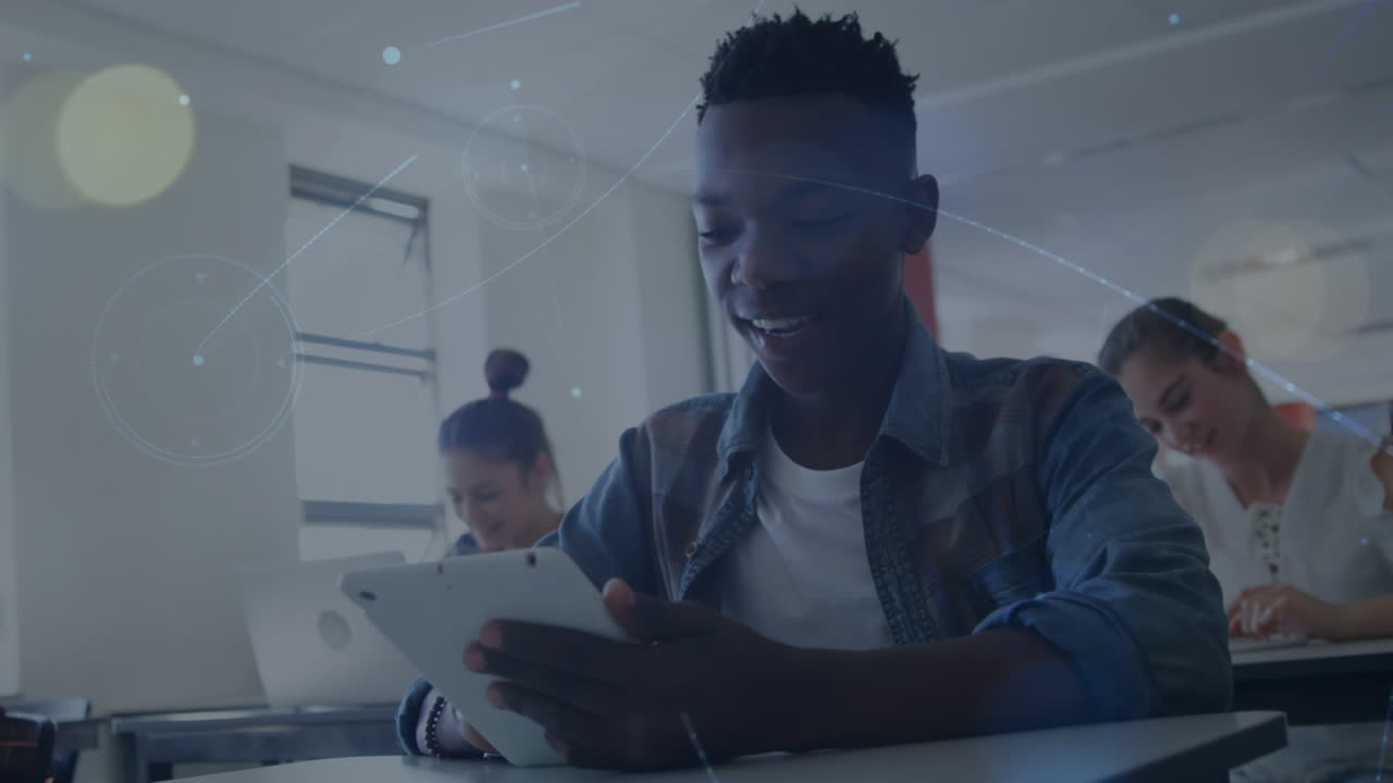 Animation of network of connections over diverse students