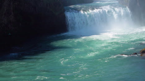 Slow-motion-shot-of-the-Godafoss-waterfall-in-north-Iceland.