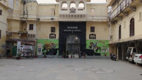 historical museum unique architecture from different angle at day video is taken at bagore ki haveli udaipur rajasthan india on nov 25 2023.
