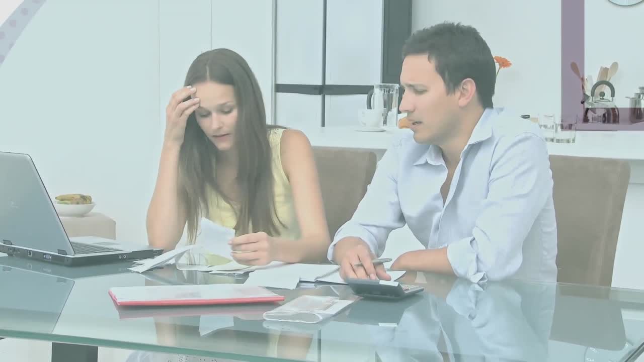 돈 을 세는 백인 부부 에 대한 모양 의 애니메이션