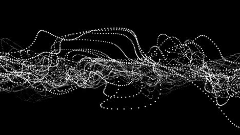 web of white dots fluctuate on black, 3d animation, seamless