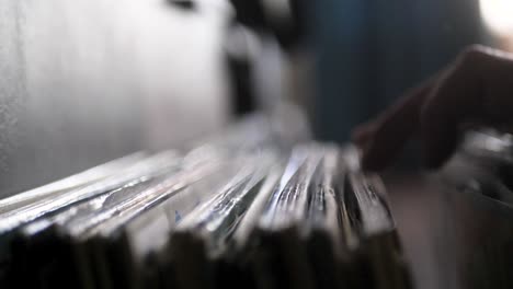 looking through vinyl records