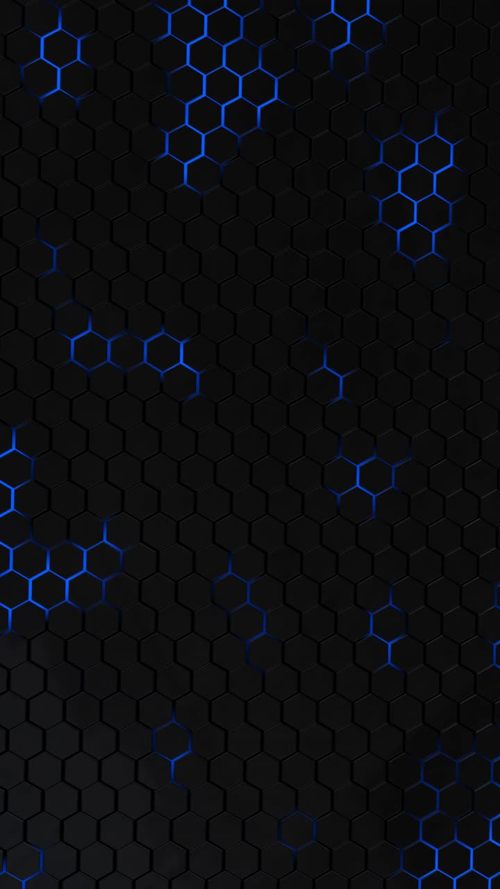 Hexágonos futuristas, superfície de favo de mel, fundo de grade hexagonal, animação de fundo futurista