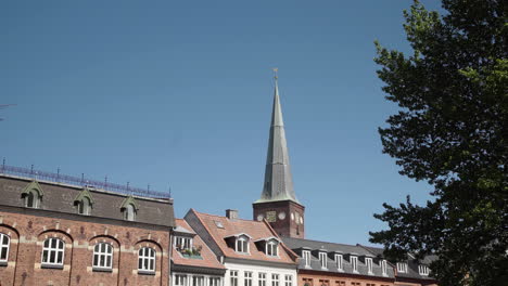 church in aarhus denmark city centre on a sunny day