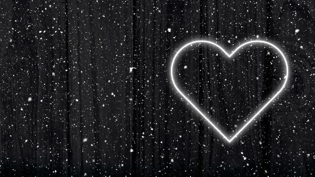 눈이 내리는 어두운 숲에서  ⁇  네온 심장이  ⁇ 박이는 애니메이션