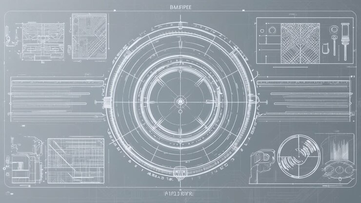 Schema digitale animato con elementi UI futuristici