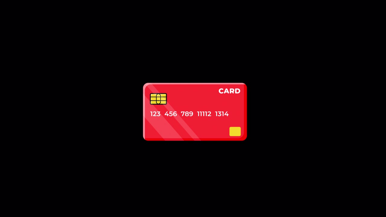 Red Credit Card Illustration on Black Background