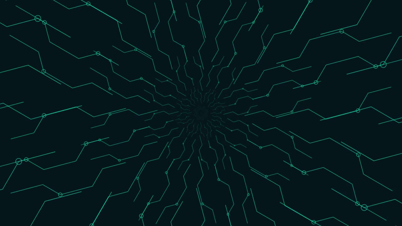 Abstract Digital Circuit Board Pattern Expanding from Center
