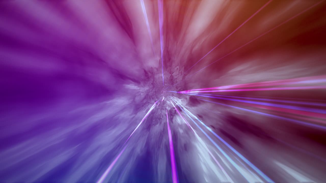 Rainbow wormhol, vortex tunnel 3d rendering animation