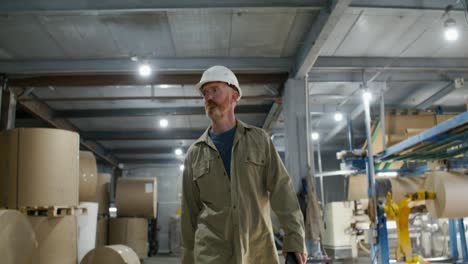 worker in a paper production facility