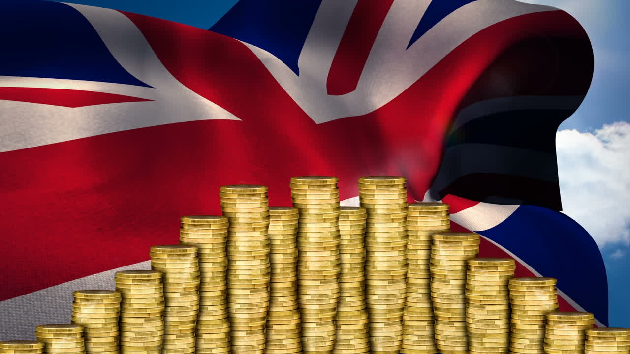 돈 뒤에 있는 영국  ⁇ 발