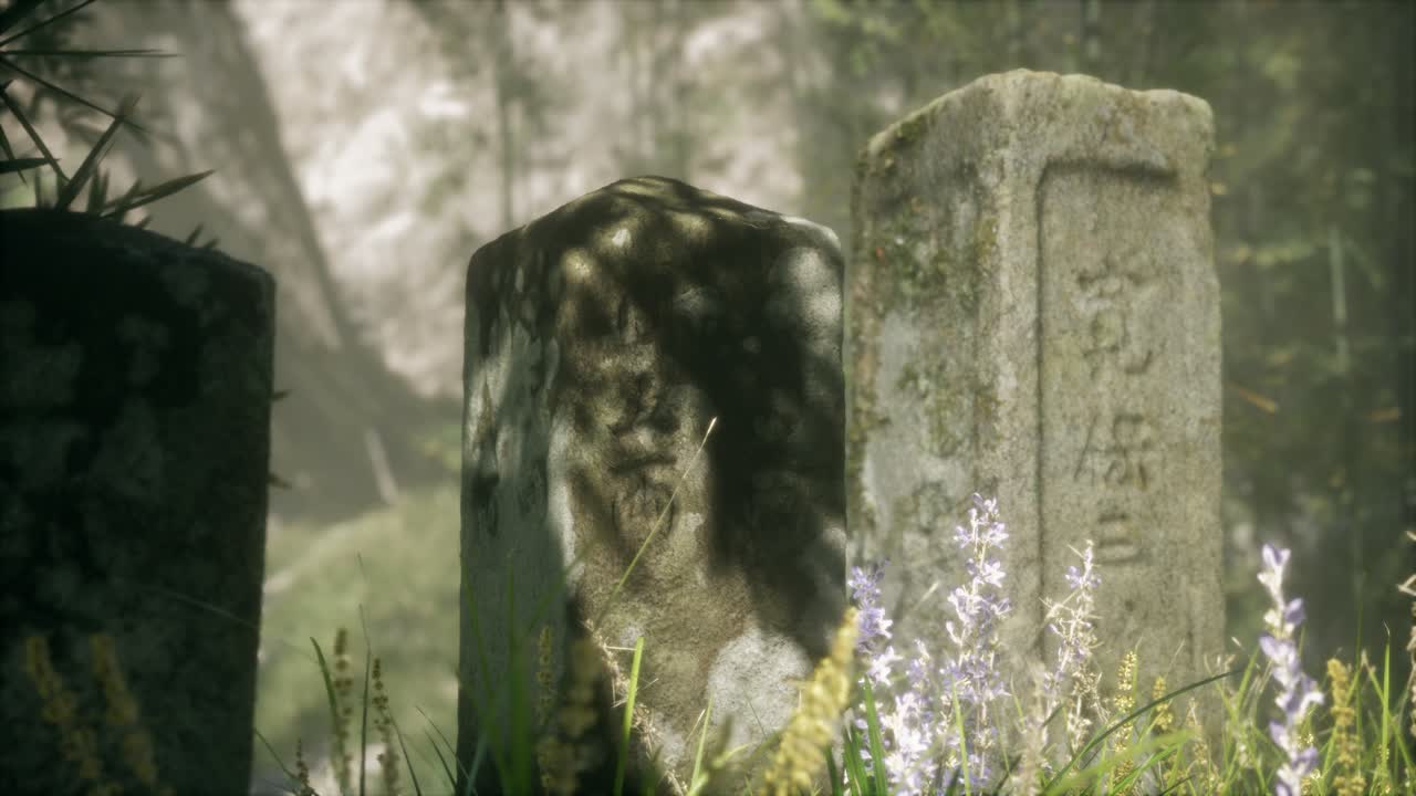 bosque de bambú de japón y hierba verde de prado con luz natural