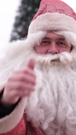 portrait of an american santa claus giving a thumbs up portrait of an american santa claus giving a thumbs up