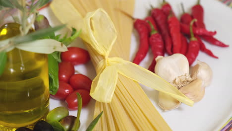 pasta spaghetti with tomato, garlic, olive oil and chili pepper