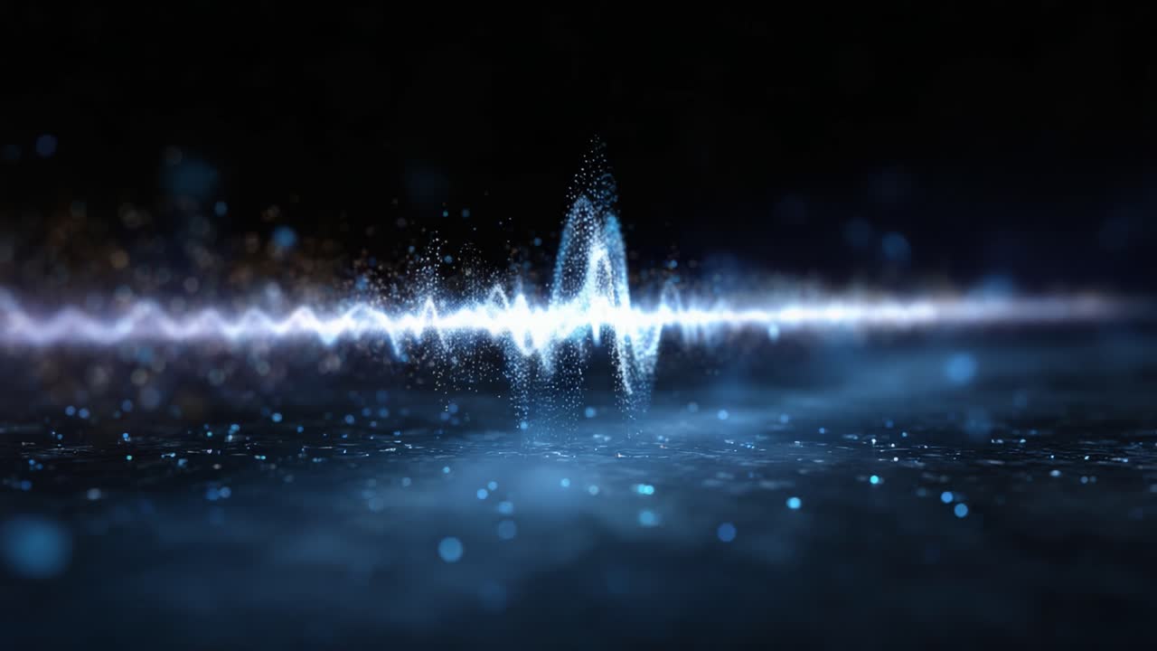 Spectacular Visual Representation of Sound Waves Capturing the Essence of Audio Energy and Its Mysterious Nature in an Enigmatic Dark Environment