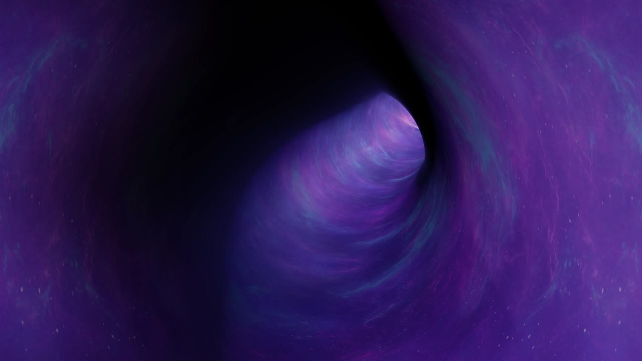Inde i ormehullet under tidsforvrængning i hyperspace loop-animation