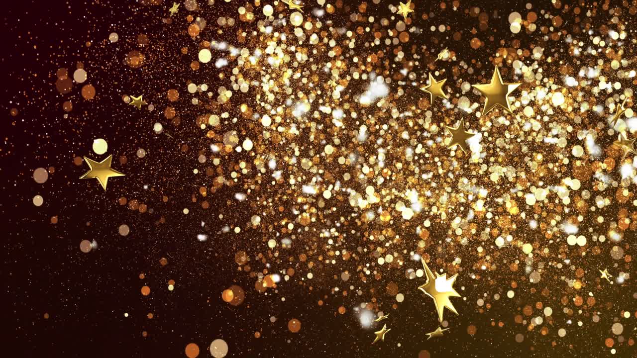 검은 바탕에 있는 밝은 반점 위에 떠다니는 별들의 애니메이션