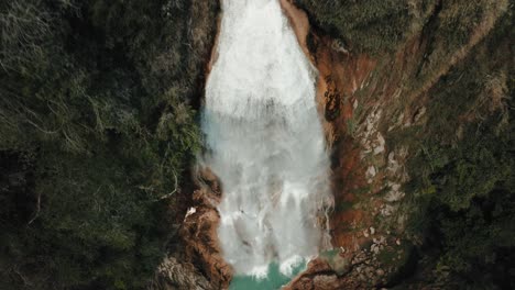 Aerial-flying-over-Chiflon-waterfalls-in-Chiapas,-Mexico