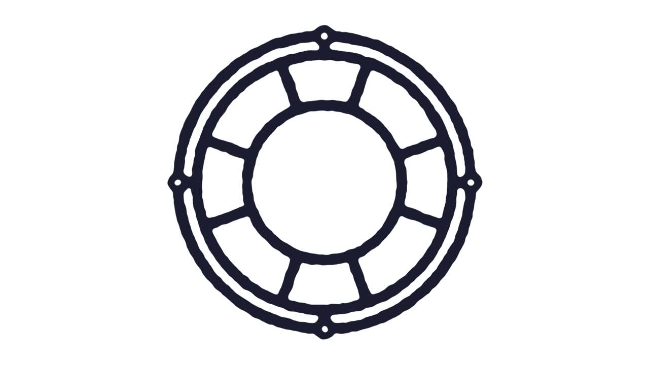 Lifebelt Icon Animation Footage & Alpha Channel