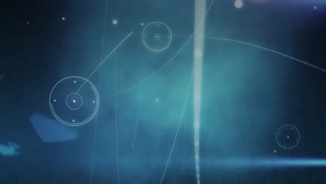 Digitale-Animation-Eines-Netzwerks-Aus-Verbindungen-Und-Lichtpunkten-Vor-Blauem-Hintergrund