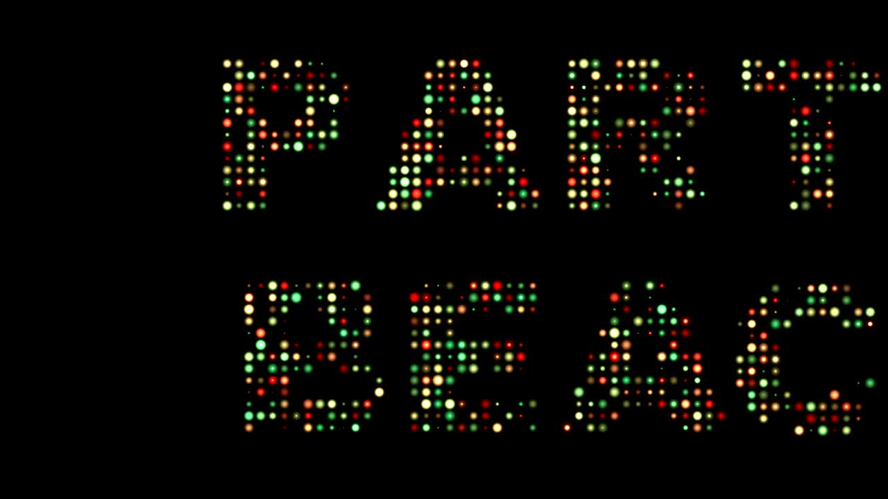 Party beach led text