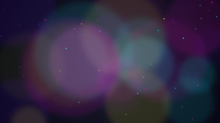 Abstract Background with Floating Colorful Bokeh Particles