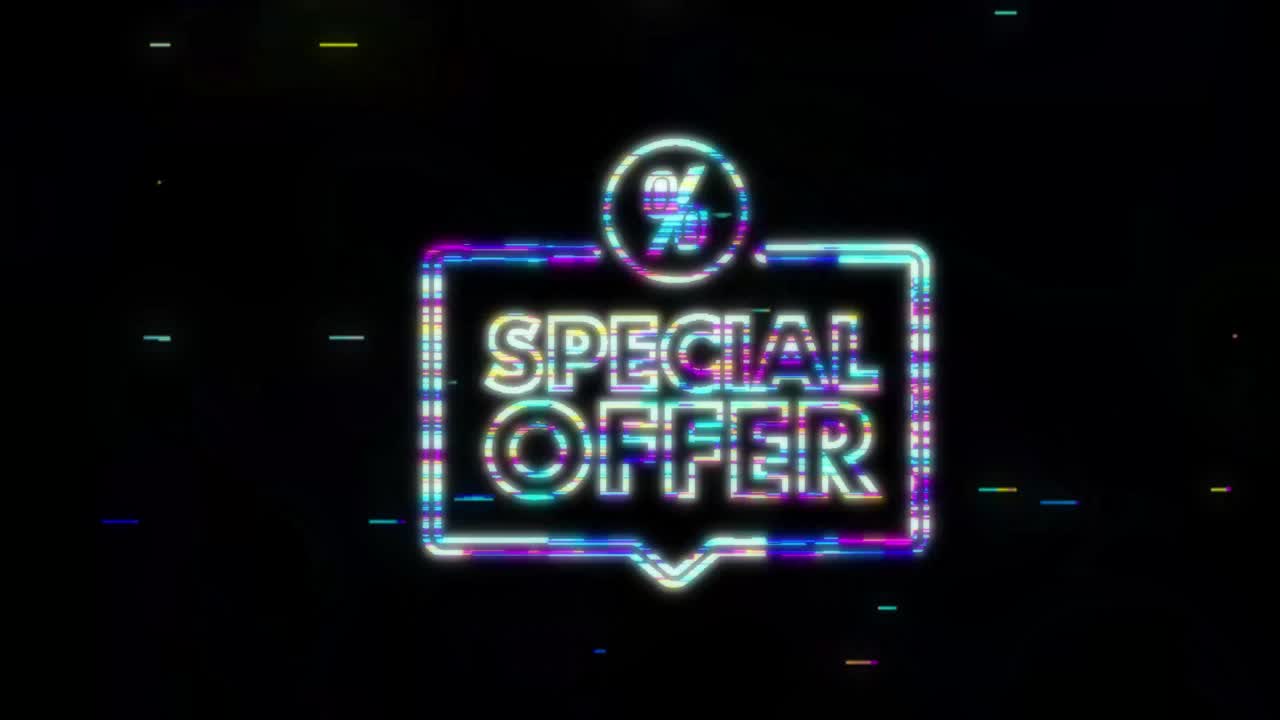 Special Offer price tag yellow colored. Discount label. Motion Graphic