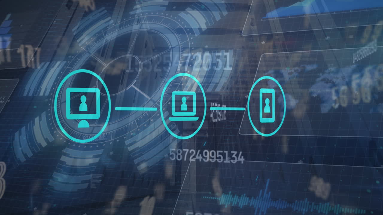 animación del icono en círculos sobre el reactor de arco, cuentas regresivas múltiples, mapa, onda sonora en el fondo.