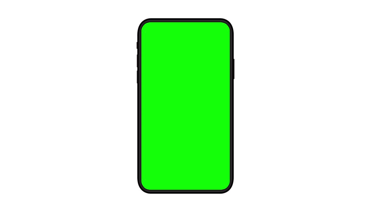 4K animation of moving smartphone mockups.
Green background for chroma key on the smartphone screen.