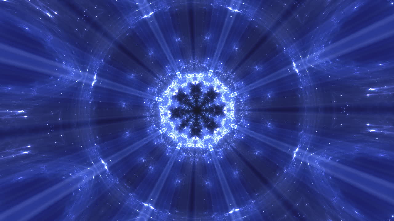 Abstract rossette-like kaleidoscope animated pattern