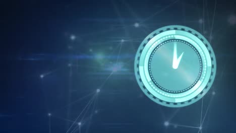 animación del reloj sobre la red de conexiones