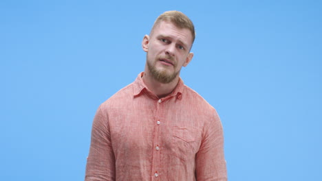 man expressing negative emotions
