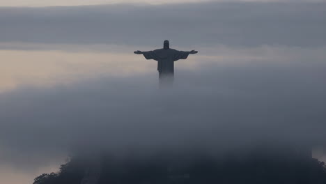 christ the redeemer statue in fog