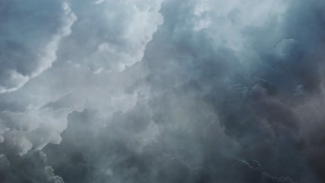 4k  thick clouds in dark sky and thunderstorm