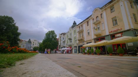 time lapse of colourful street in sofia