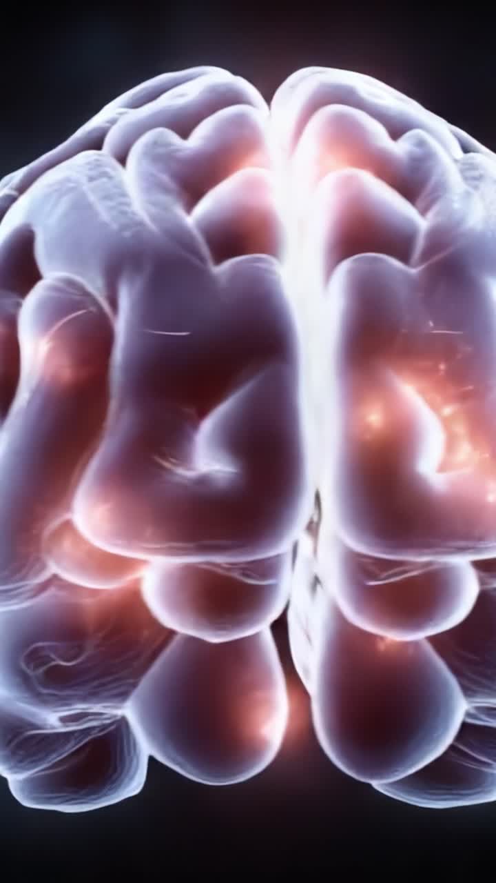 Captivating Visualization of a Human Brain with Illuminated Neural Connections Highlighting Cognitive Activity in a Futuristic Style