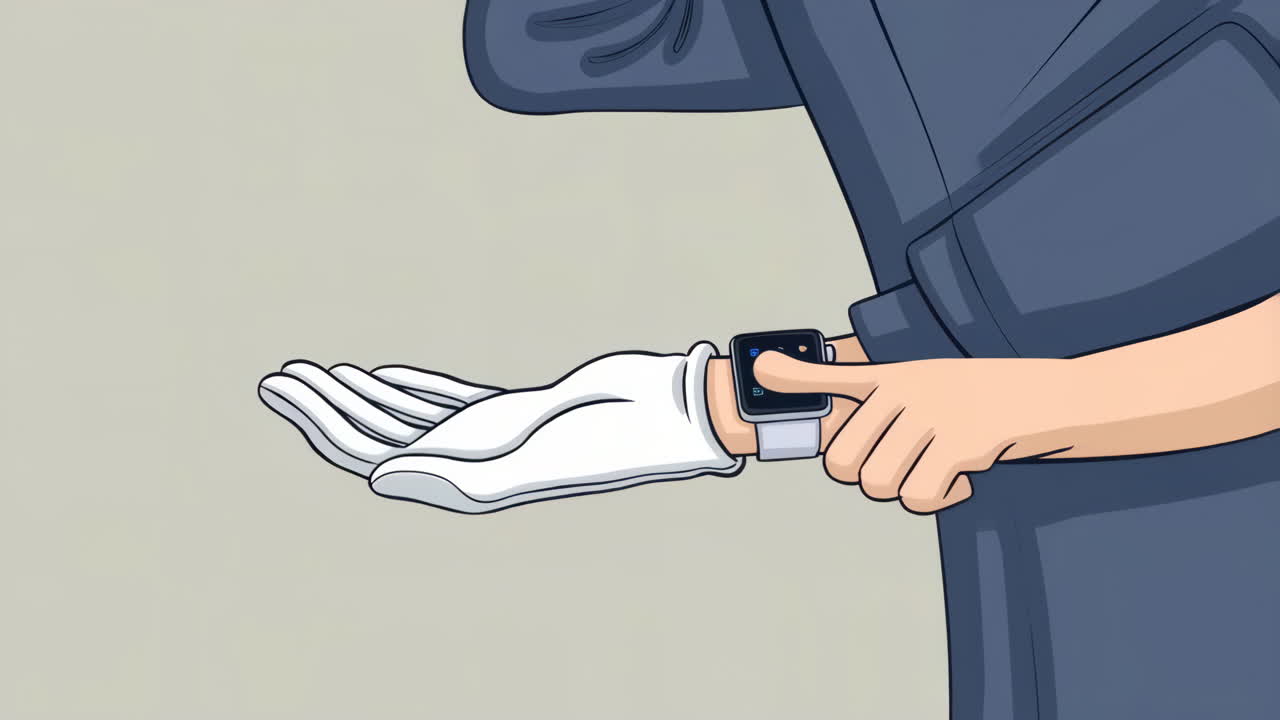 Hand wearing a smartwatch
