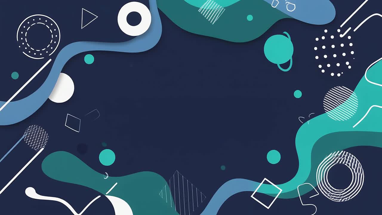 Modern Abstract Motion Graphics Background with Blue and Teal Shapes