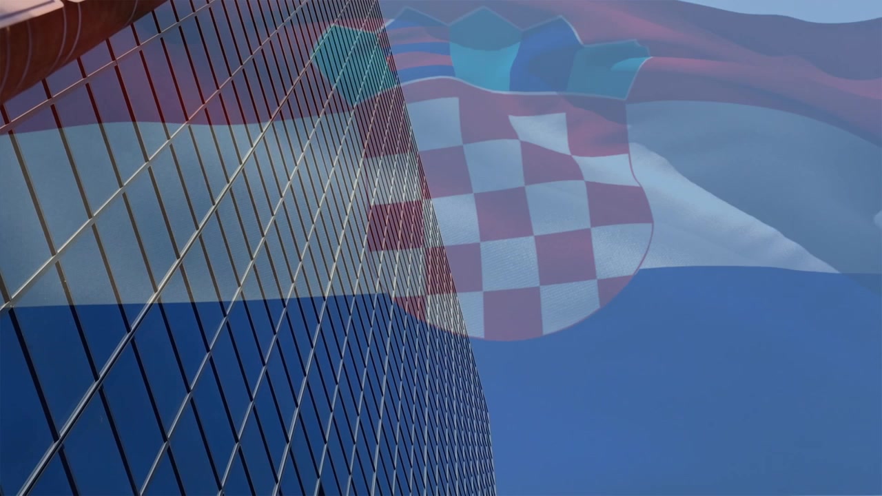 Animacja ruchomych kształtów geometrycznych i przetwarzania danych nad ludźmi uściskającymi sobie dłonie