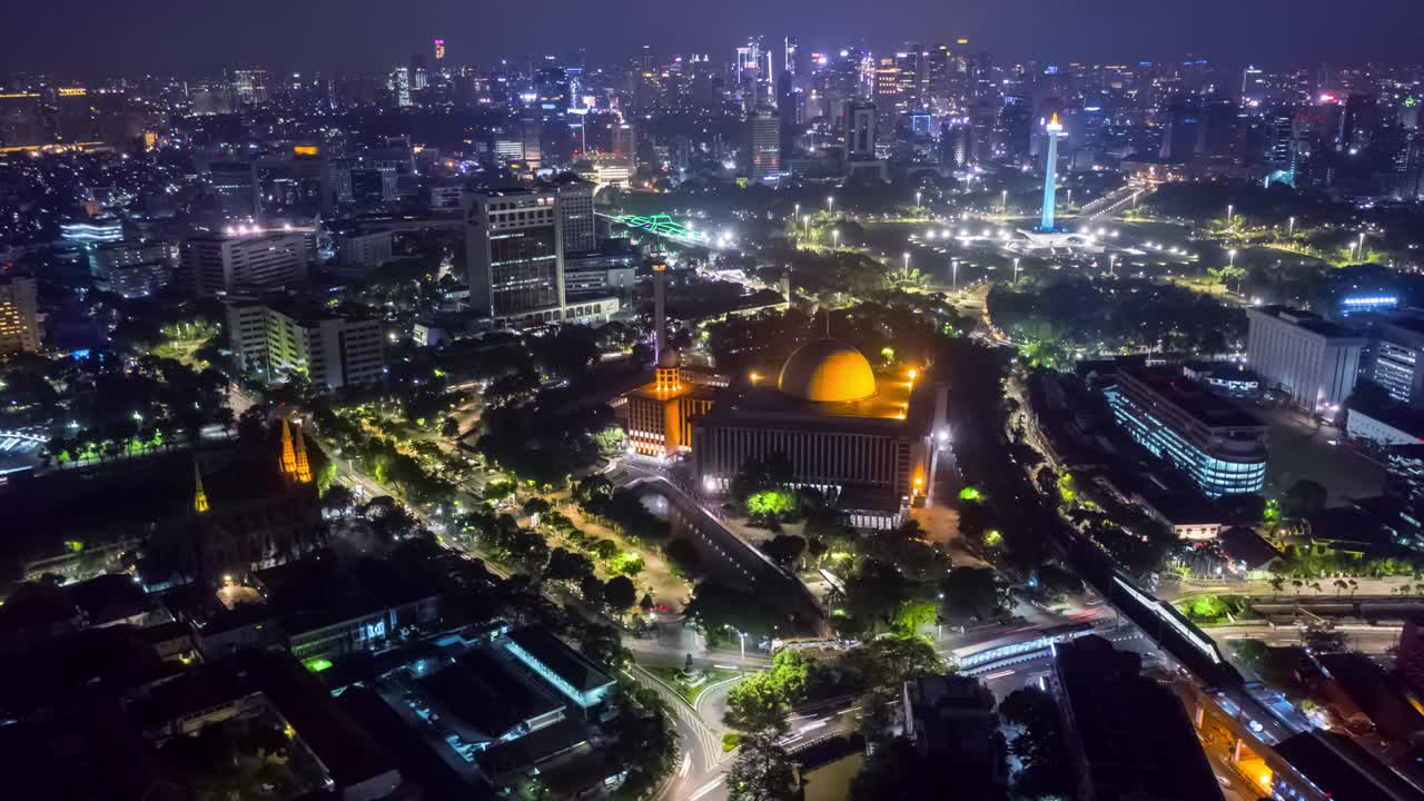 hiperlapso de la mezquita de istiqlal en jakarta