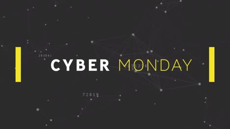 Animación-Del-Texto-De-Venta-Del-Cyber-Monday-A-Través-De-Redes-De-Conexiones.